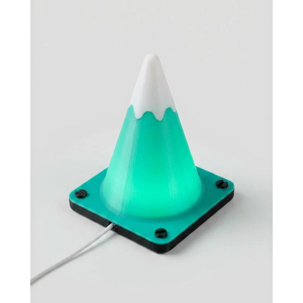 Fujisan Mount Fuji Mini Lamp 3D Printed Snow-Capped Cone LED Night Light Decor
